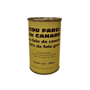 Cou de canard fermier confit d'Auvergne farci au foie gras
