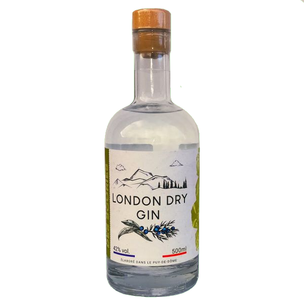 London Dry Gin élaboré et distillée par la distillerie des Scories en Auvergne
