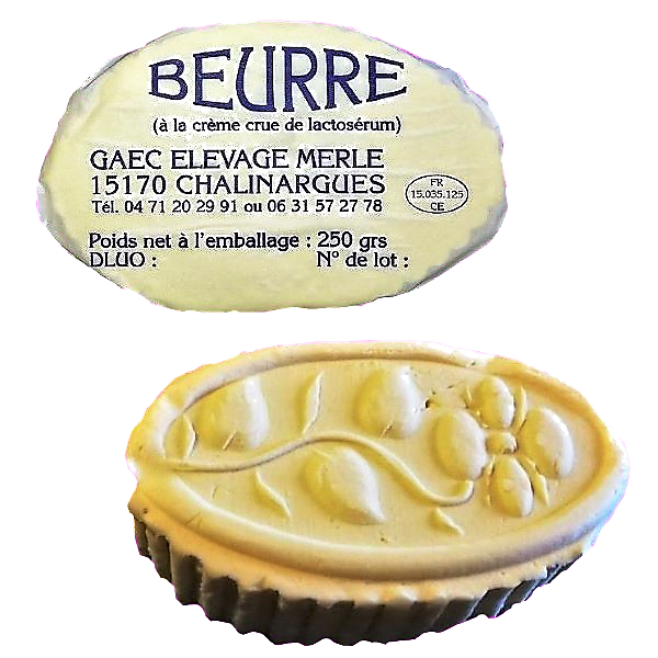 Beurre fermier fabriqué par le GAEC Merle - Auvergne