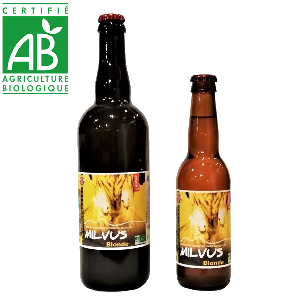 Bière artisanale bio blonde La Milvus brassée en Auvergne