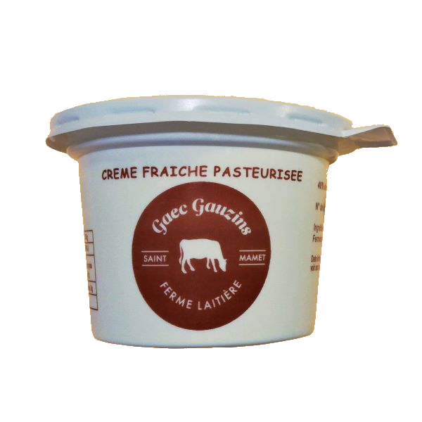 crème fraîche pasteurisée produite à la ferme en Auvergne