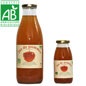 Jus de pomme bio du Cantal en Auvergne produit par Caroline Leroy