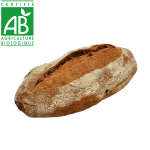 Pain bio au levain et farine semi-complète fabriqué par La Mie Chamalou - Auvergne